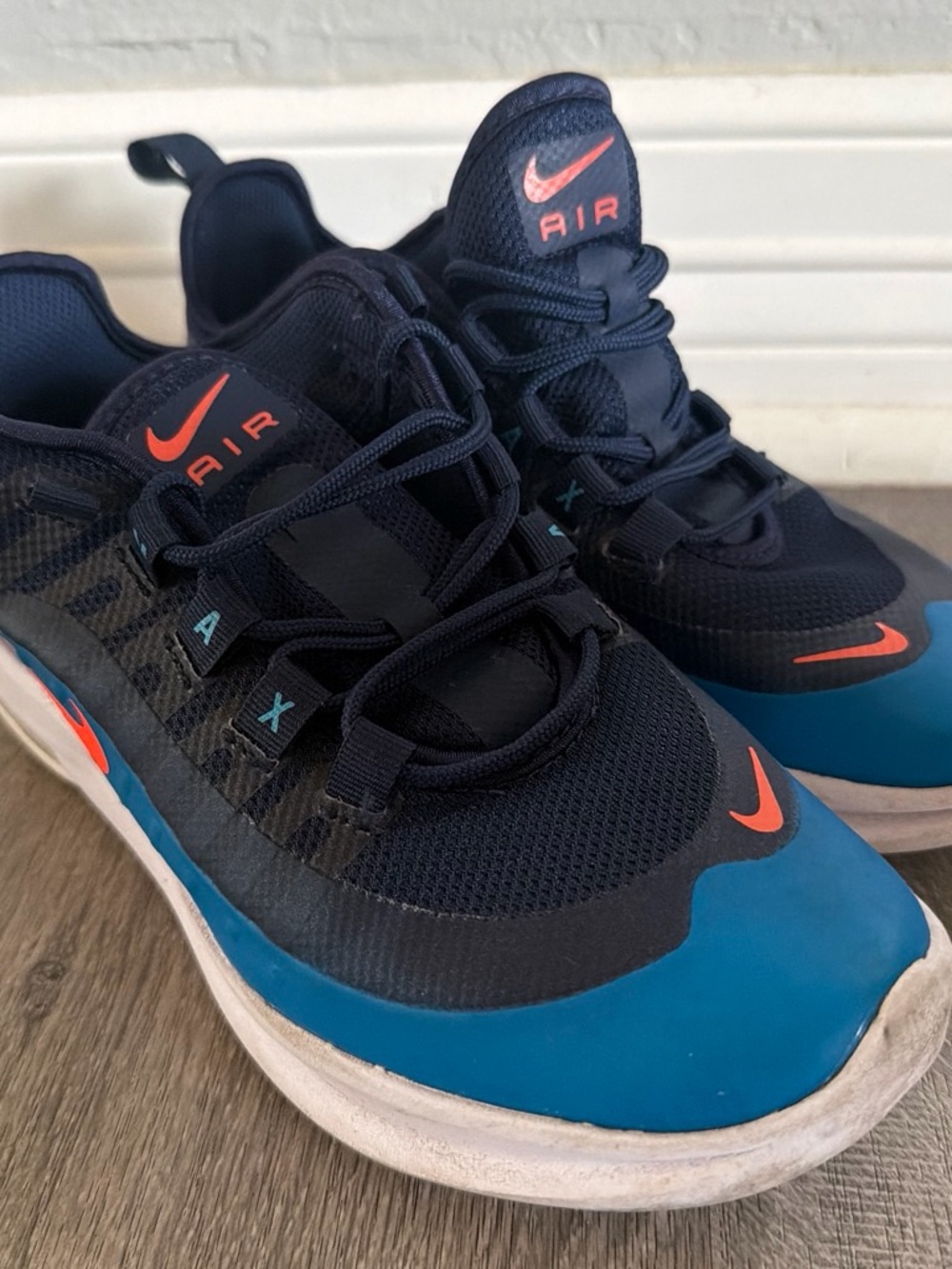 Nike Kids Navy and Blue Sneakers with Coral Accents